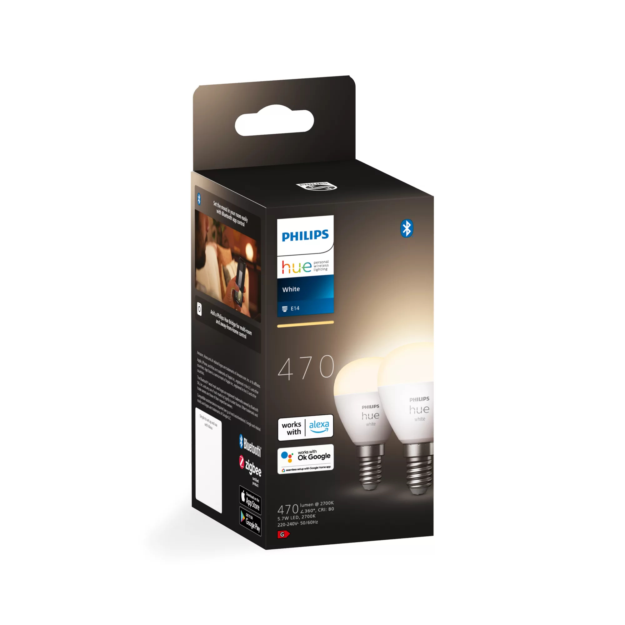 Philips Hue White - LED-Lampe - Form: P45 - E14 - 5.7 W (Entsprechung 40 W), Ansicht 3