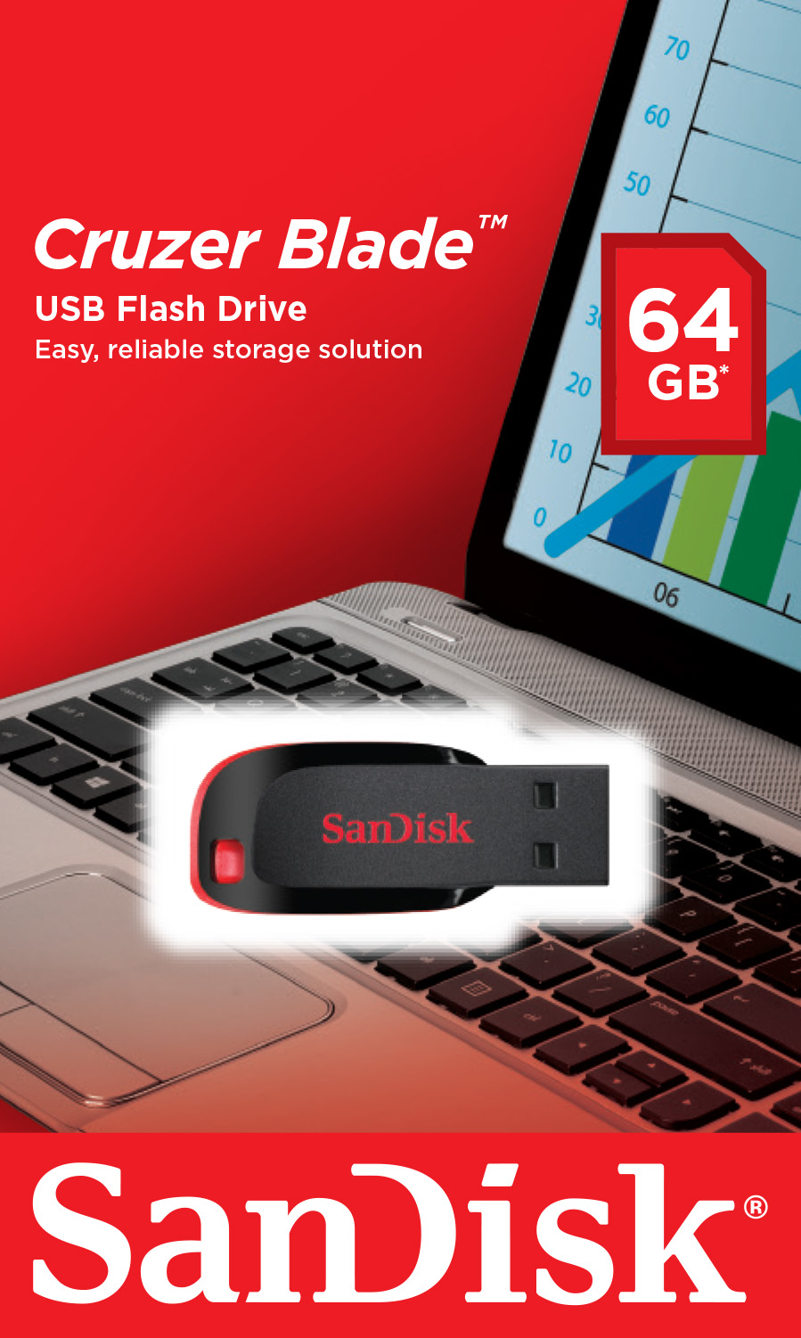 SanDisk Cruzer Blade - USB-Flash-Laufwerk - 64 GB, Ansicht 2