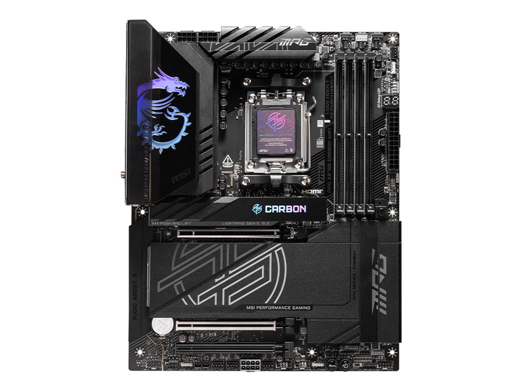 MSI MPG X870E CARBON WIFI - Motherboard - ATX - Socket AM5 - AMD X870E Chipsatz - USB 3.2 Gen 2, USB4, USB-C 3.2 Gen 2x2
