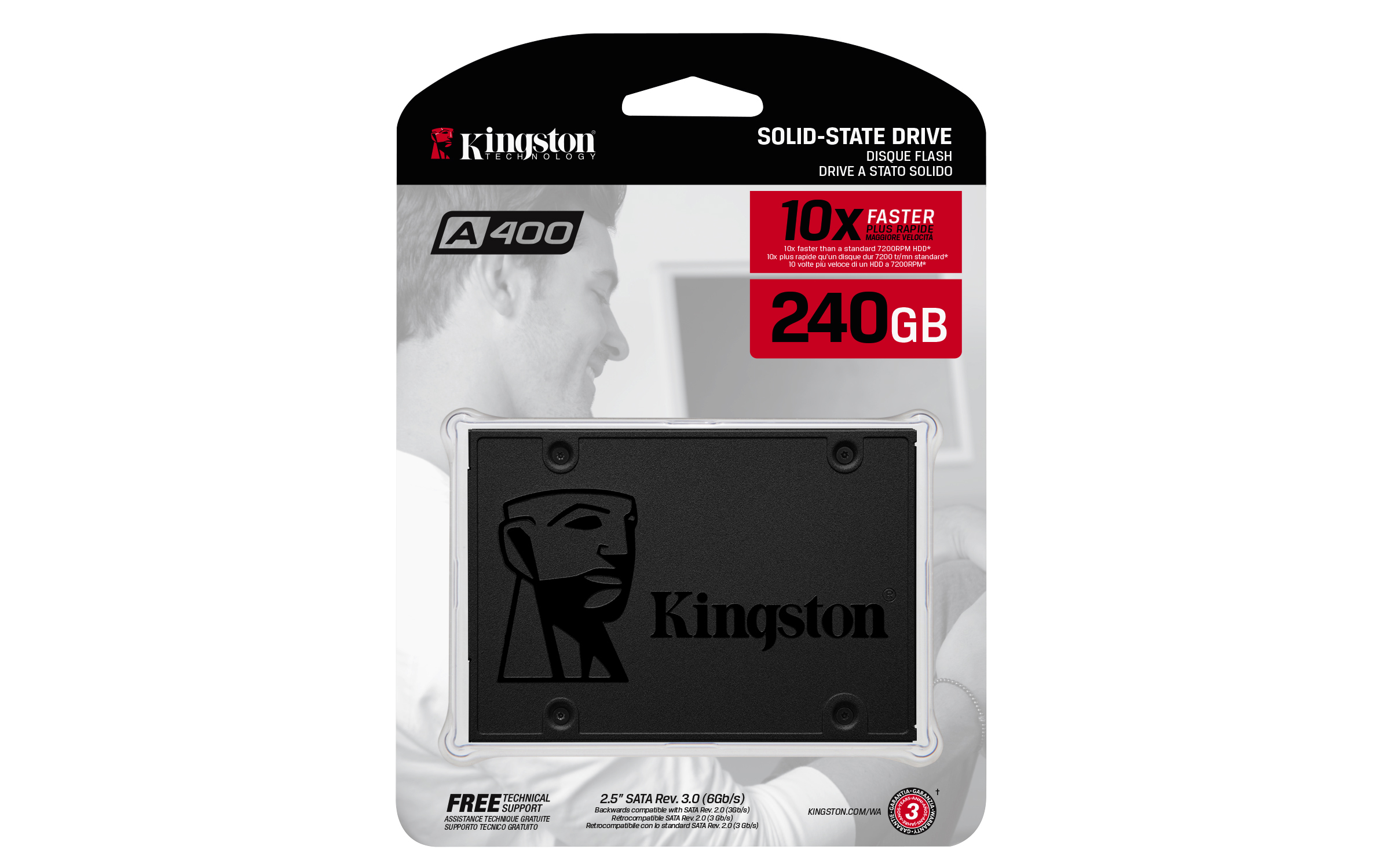 Kingston A400 - 240 GB SSD - intern - 2.5 (6.4 cm), Ansicht 2