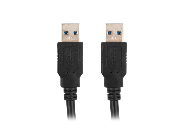 Lanberg CA-USBA-30CU-0010-BK - 1 m - USB A - USB A - USB 3.2 Gen 1 (3.1 Gen 1) - 5 Gbit/s - Schwarz, Ansicht 2