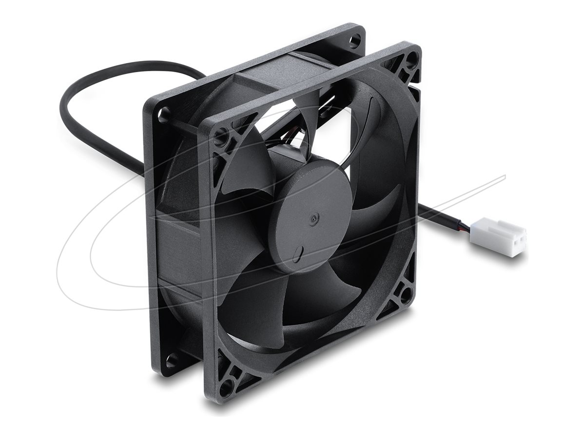 Delock Axiallüfter DC 80 x 80 25 mm mit Lüfteranschluss schwarz