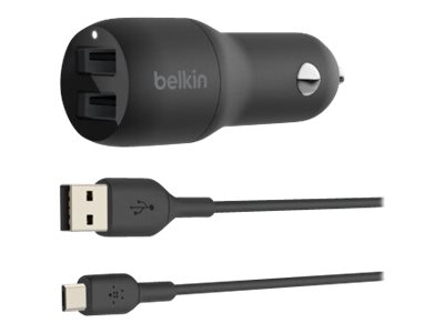 Belkin USB-A Kfz-Ladegerät, 24W 1m USB-C Kabel sw.  CCE001bt1MBK