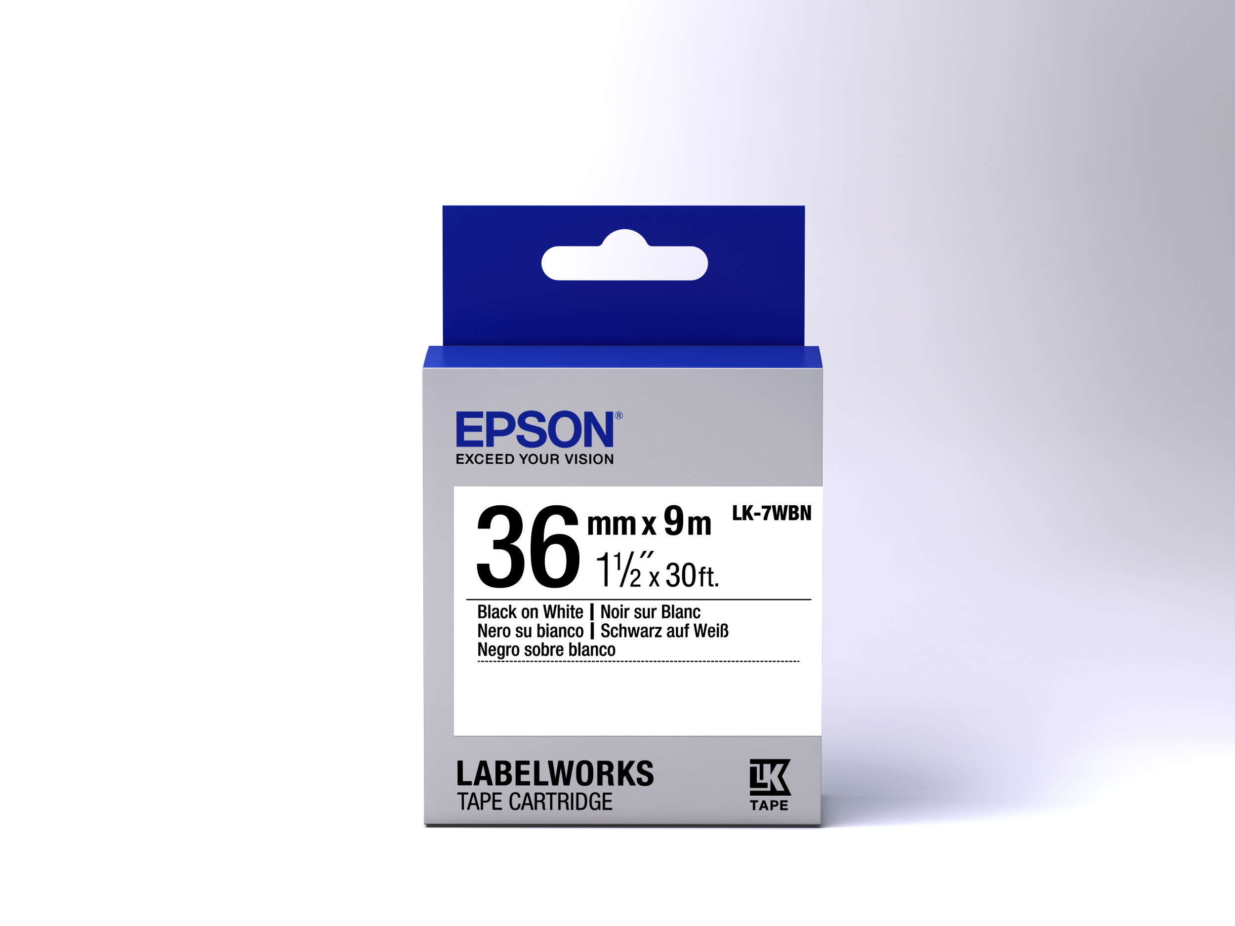 Epson LabelWorks LK-7WBN - Schwarz auf Weiß - Rolle (3,6 cm x 9 m), Ansicht 2