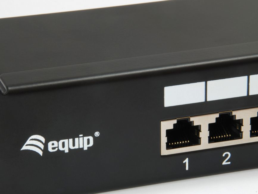 Equip Cat.6 Geschirmtes Patch Panel - Schwarz - 10/100/1000Base-T(X) - Gigabit Ethernet - 1000 Mbit/s - RJ-45 - Cat6, Ansicht 3