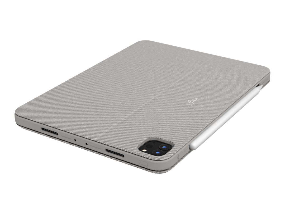 Logitech Combo Touch - Tastatur und Foliohülle - mit Trackpad - hintergrundbeleuchtet - Apple Smart connector - AZERTY - Französisch - Sand - für Apple 11-inch iPad Pro (1. Generation 2. Generation 3. Generation)