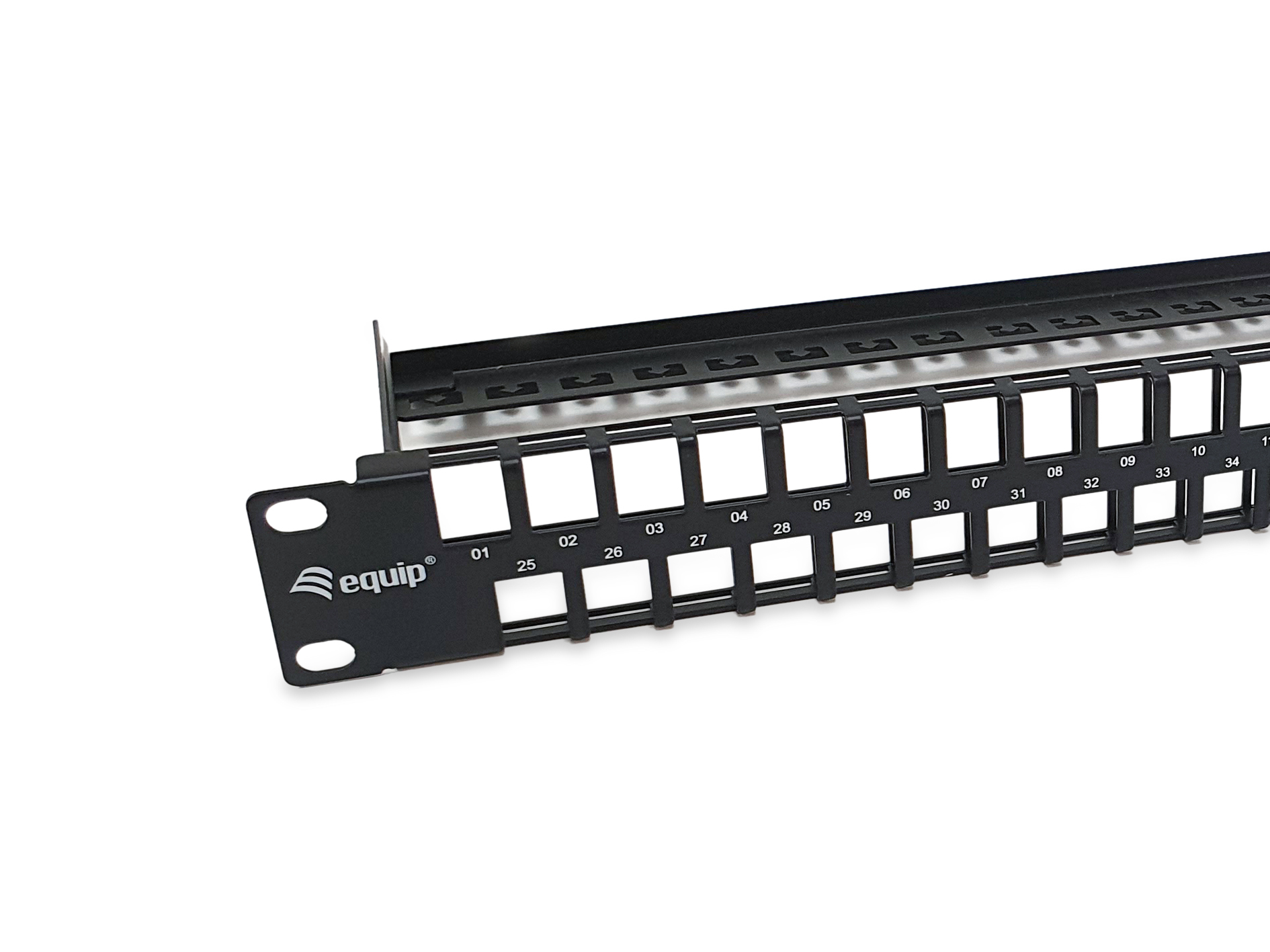 Equip 48-Port Keystone Cat.6 Ungeschirmtes Patchpanel - Schwarz - RJ-45 - Cat6 - Schwarz - Stahl - 1U - 482,6 mm, Ansicht 3