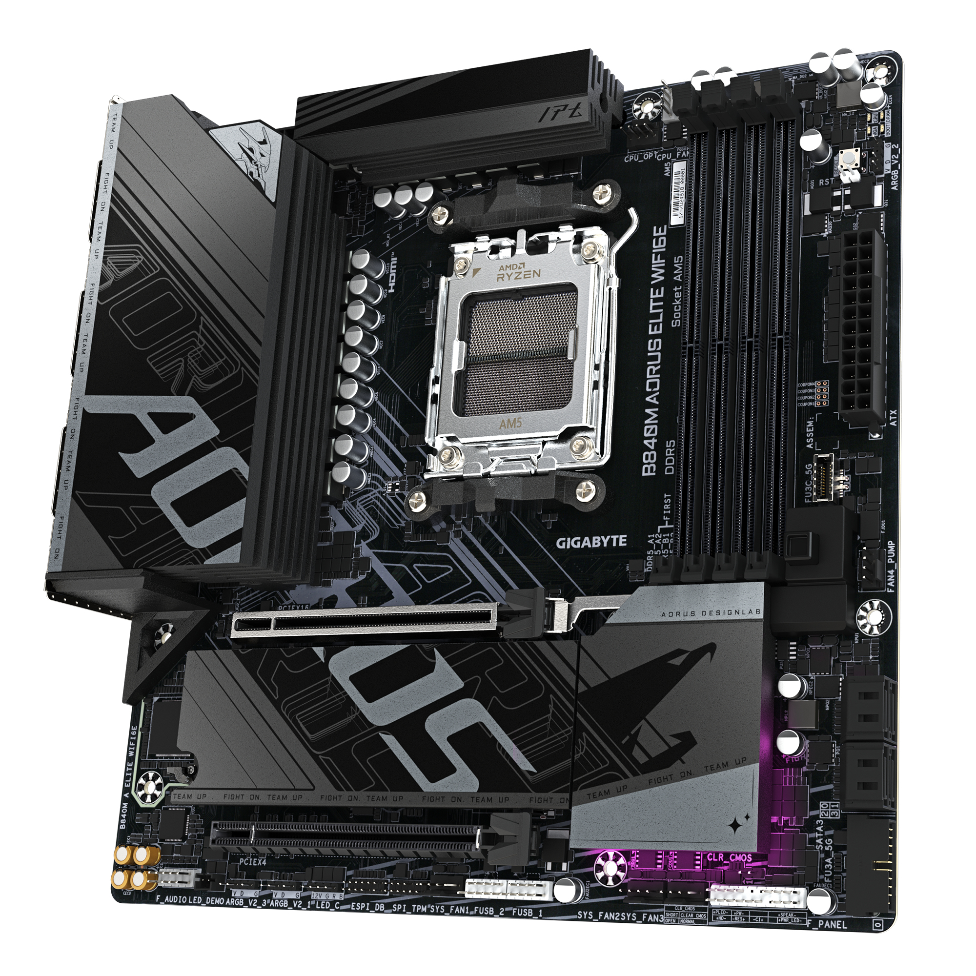 Gigabyte AORUS B840M ELITE WIFI6E - Motherboard - micro ATX - Socket AM5 - AMD B840 Chipsatz - USB 3.2 Gen 2…, Ansicht 4