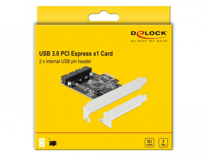 Delock PCI Express Card to 2 x internal USB 3.0 Pin Header - USB-Adapter - PCIe 2.0 - USB 3.0 (intern), Ansicht 4