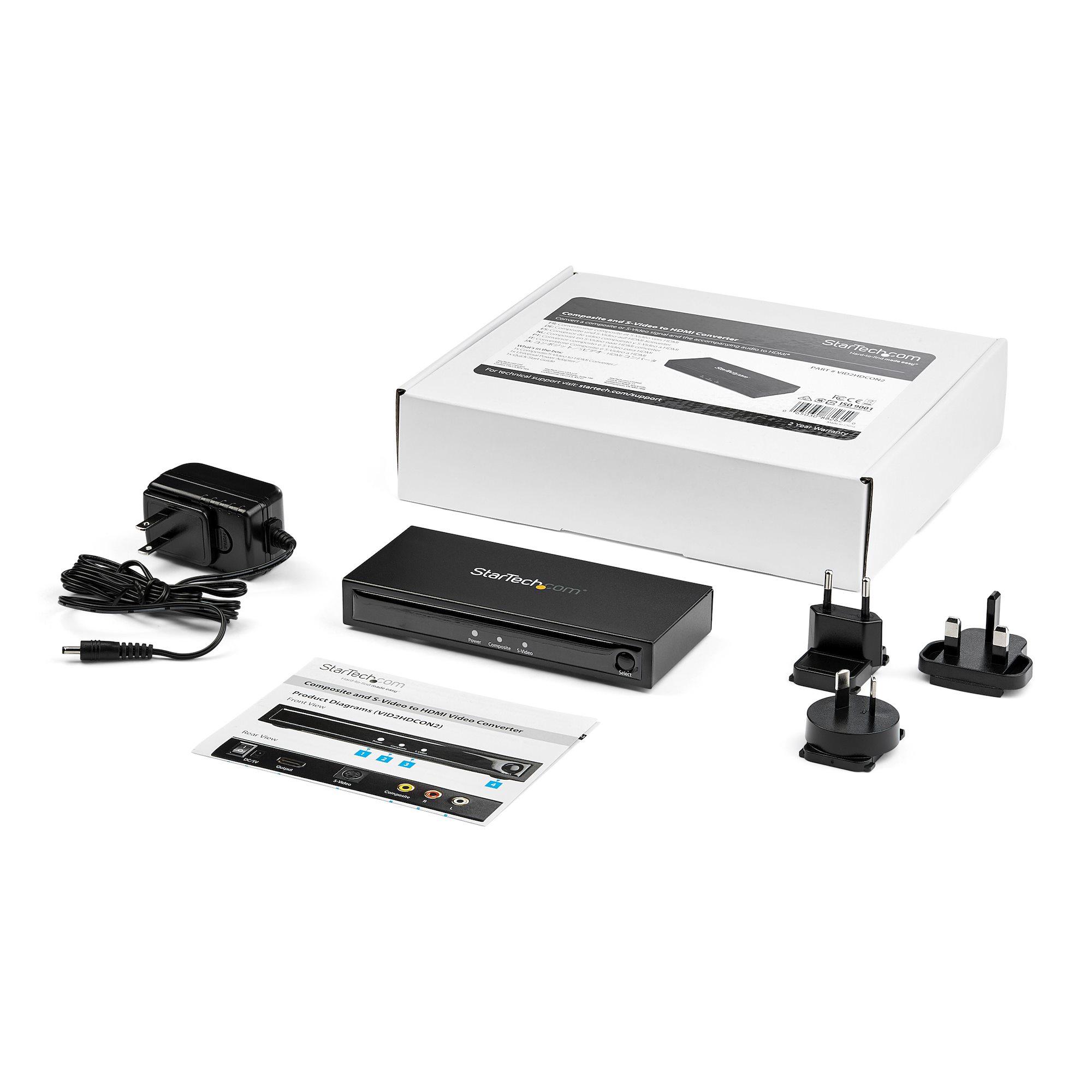 StarTech.com VID2HDCON2 S-Video oder Composite zu HDMI Konverter mit Audio  (720p,  NTSC & PAL, HDMI Upscaler, Ansicht 2
