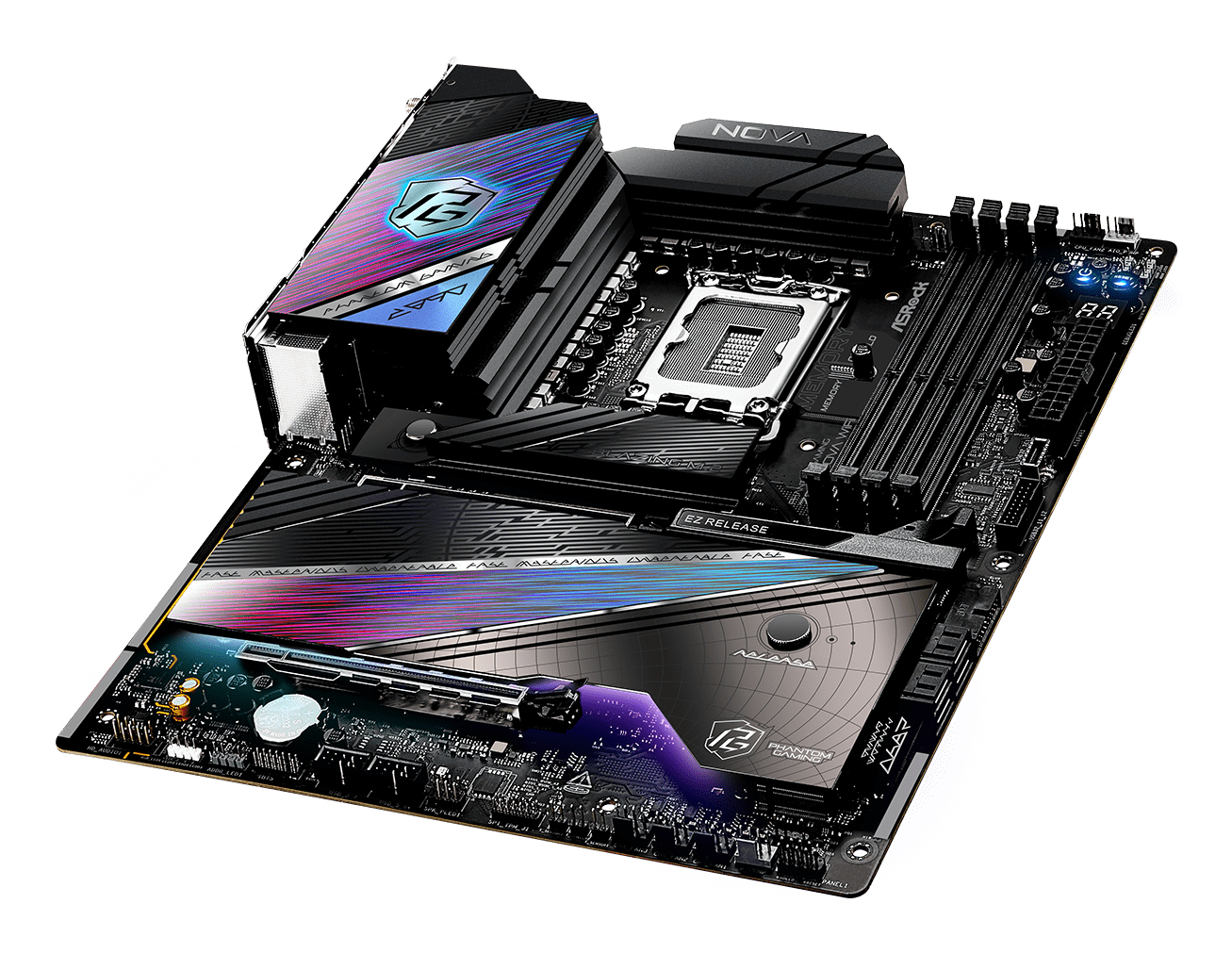 ASRock Phantom Gaming Z890 NOVA WIFI - Motherboard - ATX - LGA1851-Sockel - Z890 Chipsatz - USB4, USB-C 3.2 Gen 2x2, Ansicht 2