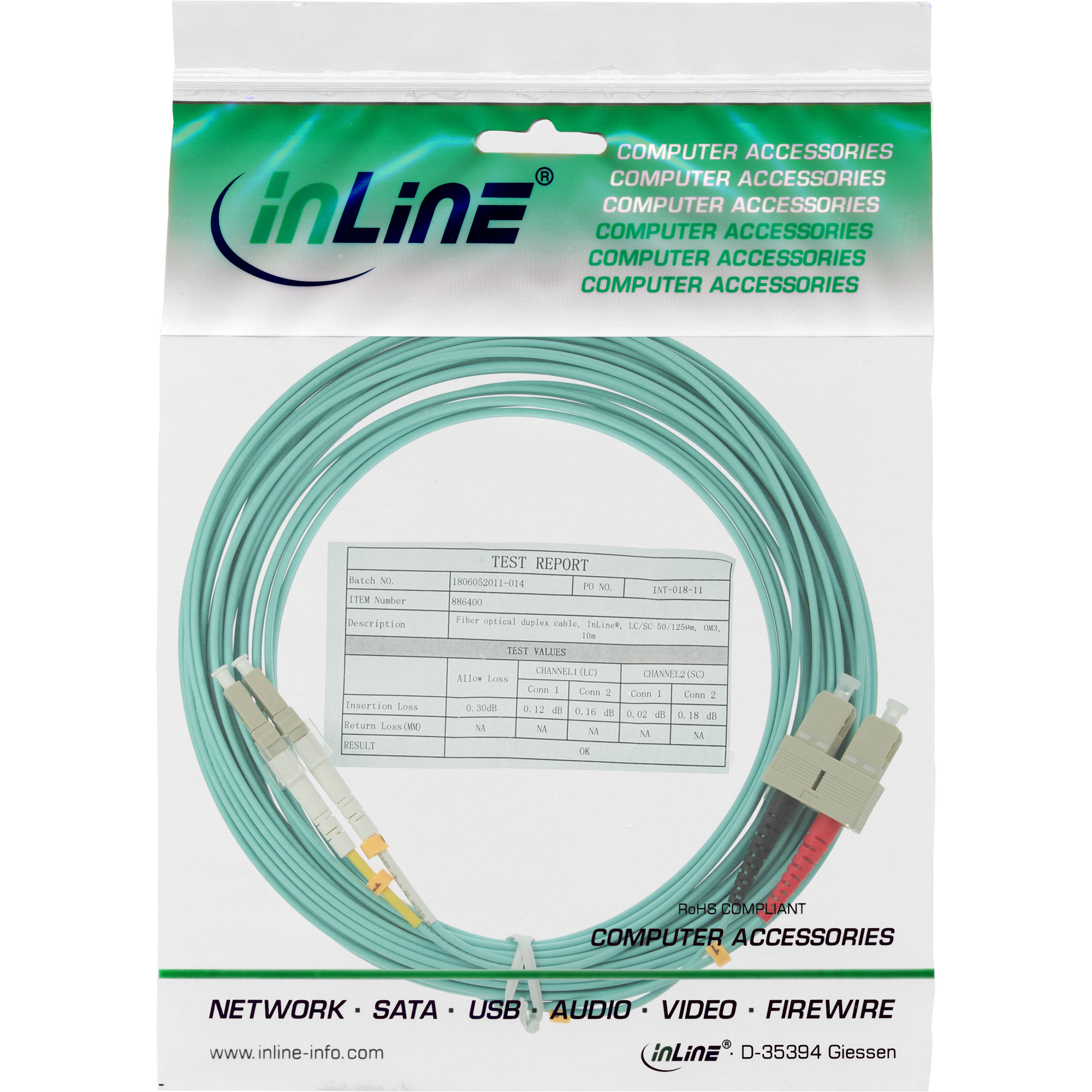 InLine LWL Duplex Kabel - LCSC - 50125µm - OM3 - 3m