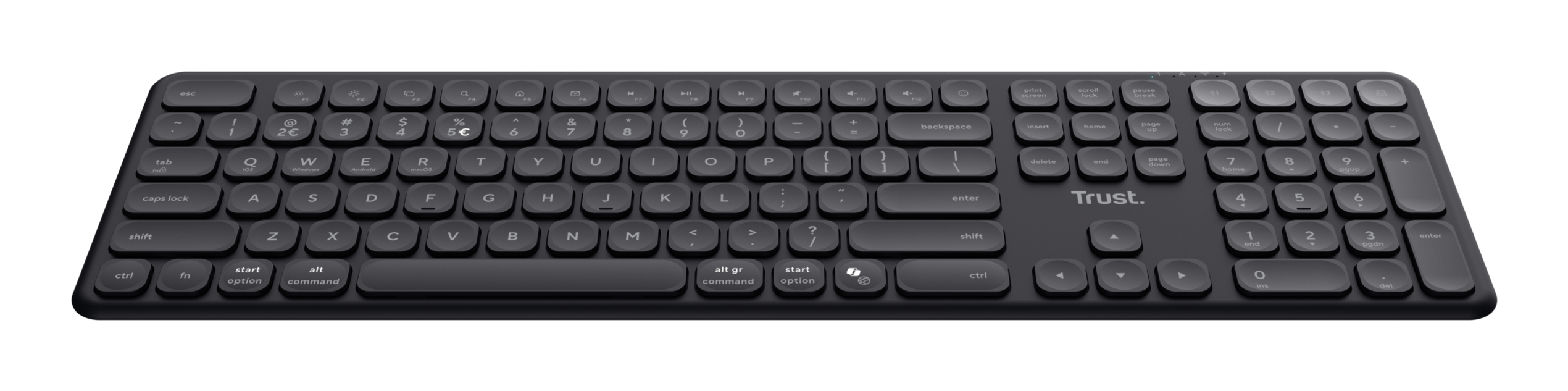 Trust Vaiya Kabellose Tastatur für mehrere Geräte - Schwarz - TL: Deutsch, QWERTZ, Ansicht 4