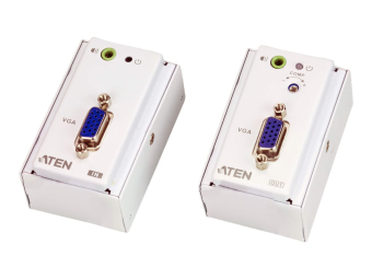 ATEN VanCryst VE157 VGAAudio Cat 5 Extender with MK Wall Plate Transmitter & Receiver