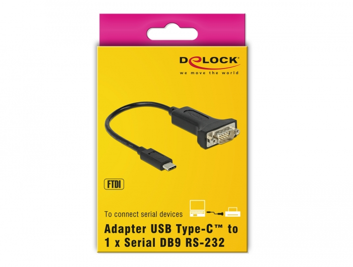 Delock Kabel USB / seriell - USB-C (M) zu DB-9 (M), Ansicht 3