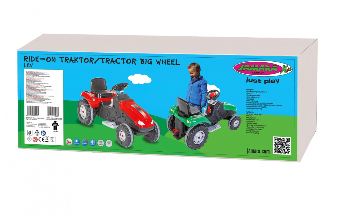 JAMARA Ride On Traktor Big Wheel - 3 Jahr(e) - 4 Rad/Räder - Schwarz - Grün, Ansicht 3