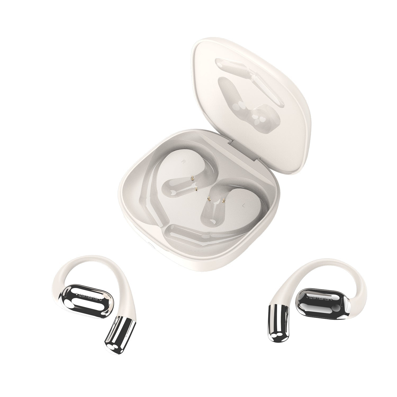 4smarts Open-Ear Bluetooth Kopfhörer SkyBuds AI Screen Beige - Kopfhörer, Ansicht 4