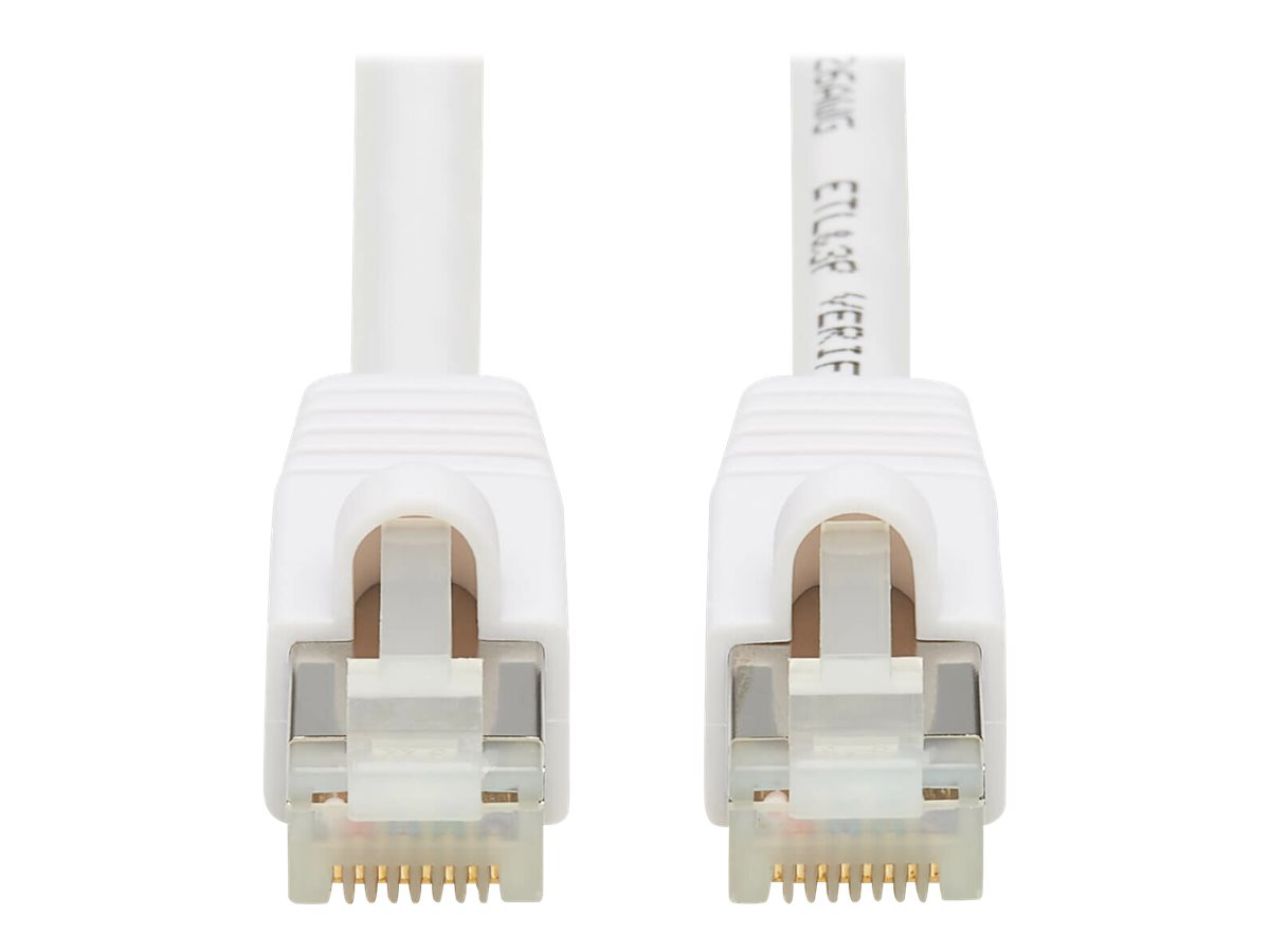Tripp Lite Safe-IT Cat6a 10G-Certified Snagless Antimicrobial S/FTP Ethernet Cable (RJ45 M/M), PoE, White, 3 ft. - Netzwerkkabel - RJ-45 (M) zu RJ-45 (M) - 90 cm - S/FTP - CAT 6a