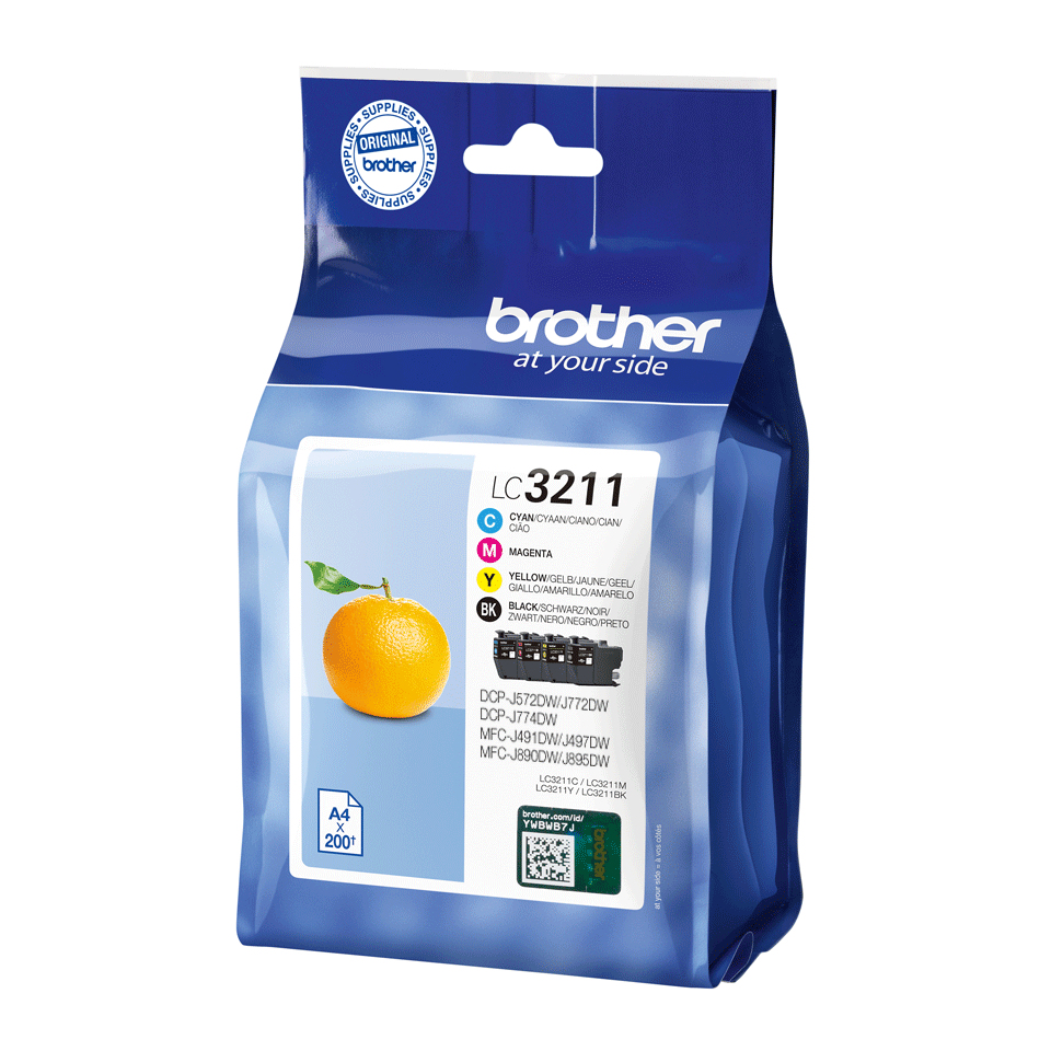 Brother LC3211 - 4er-Pack - Schwarz, Gelb, Cyan, Magenta, Ansicht 4