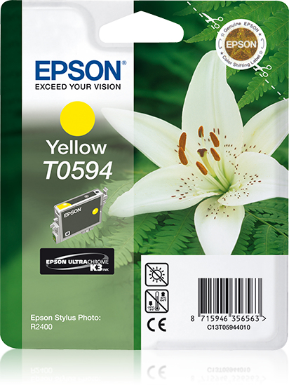 Epson Lily Singlepack Yellow T0594 UltraChrome K3, Original, Tinte auf Pigmentbasis, Gelb, Epson, - Stylus Photo R2400, 1 Stück(e)