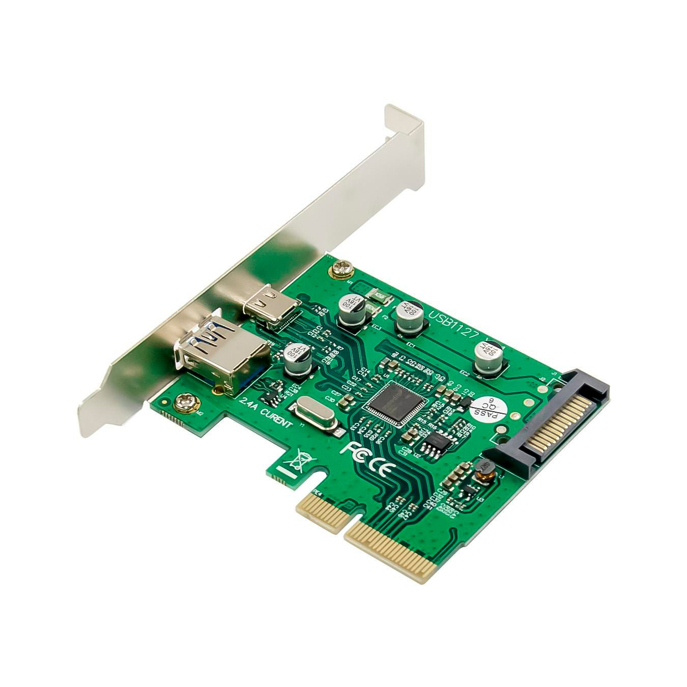 MicroConnect MC-PCIE-ASM1142-CA - PCIe - USB 3.2 Gen 1 (3.1 Gen 1) - PCIe 2.0 - Schwarz - PC - China, Ansicht 4