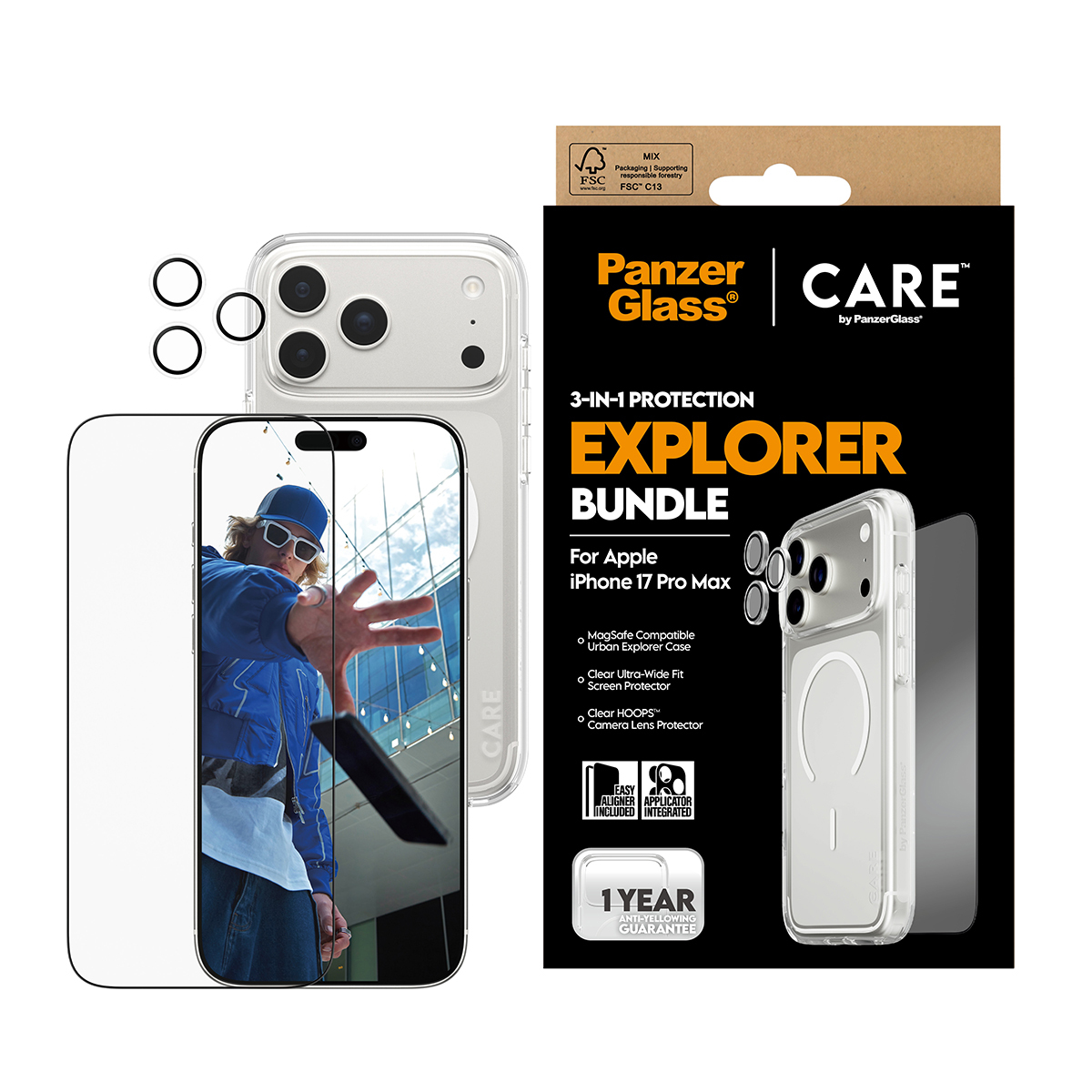 PanzerGlass CARE 3-in-1 Flagship Explorer Bundle iPhone 17 Pro Max, Ansicht 2