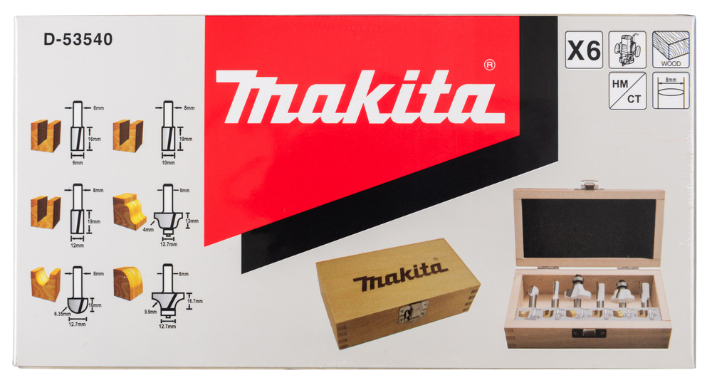 Makita Fräs-Bitsatz - für Kunststoff, Massivholz, Ansicht 4