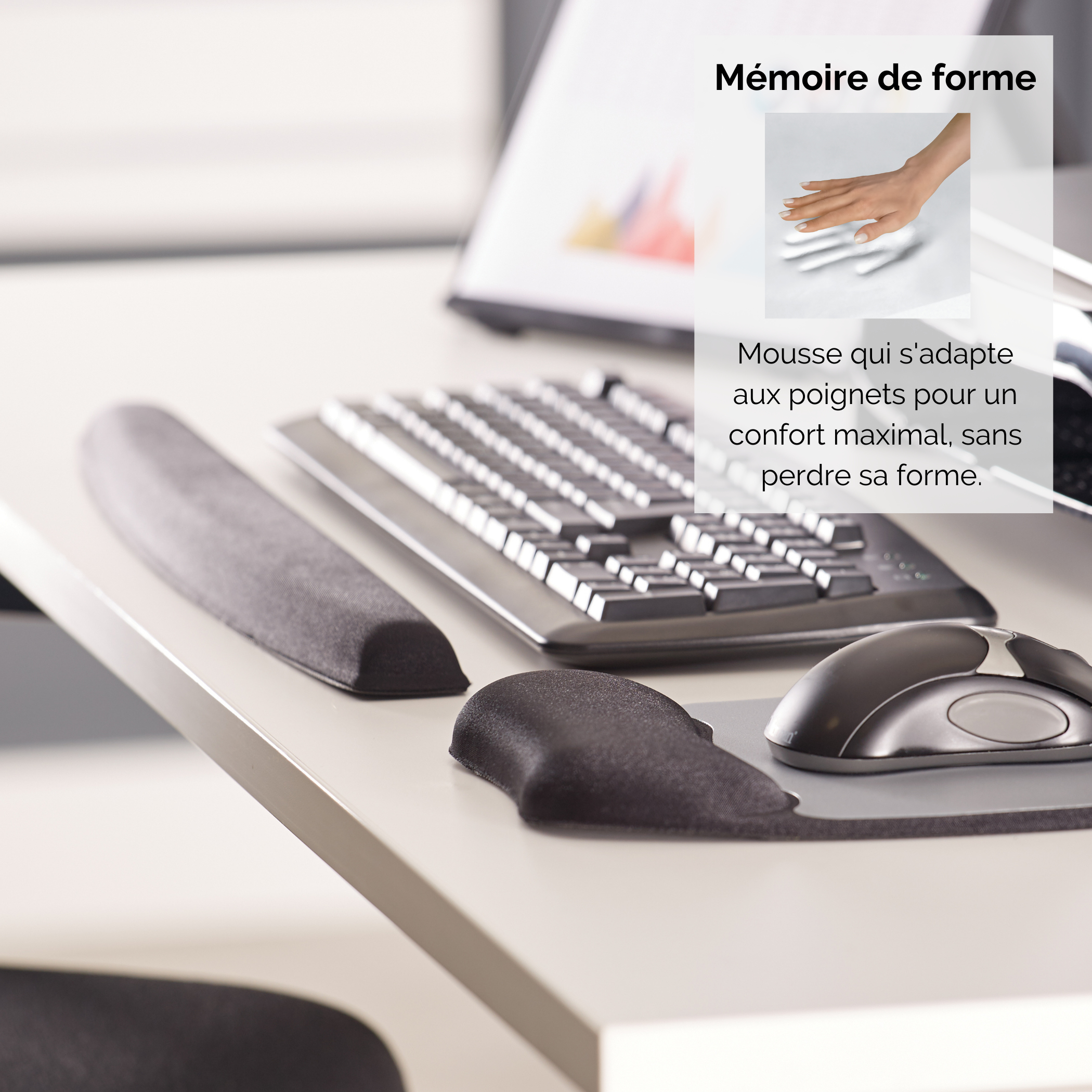 Fellowes Tastatur-Handgelenkauflage - Schwarz, Ansicht 3
