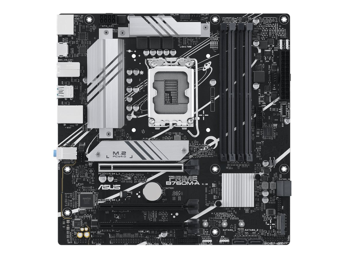 ASUS PRIME B760M-A-CSM - Motherboard - micro ATX - LGA1700 Sockel - B760 Chipsatz - USB 3.2 Gen 2, USB 3.2 Gen 1, USB-C 3.2 Gen 1 - 2.5 Gigabit LAN - Onboard-Grafik (CPU erforderlich)
