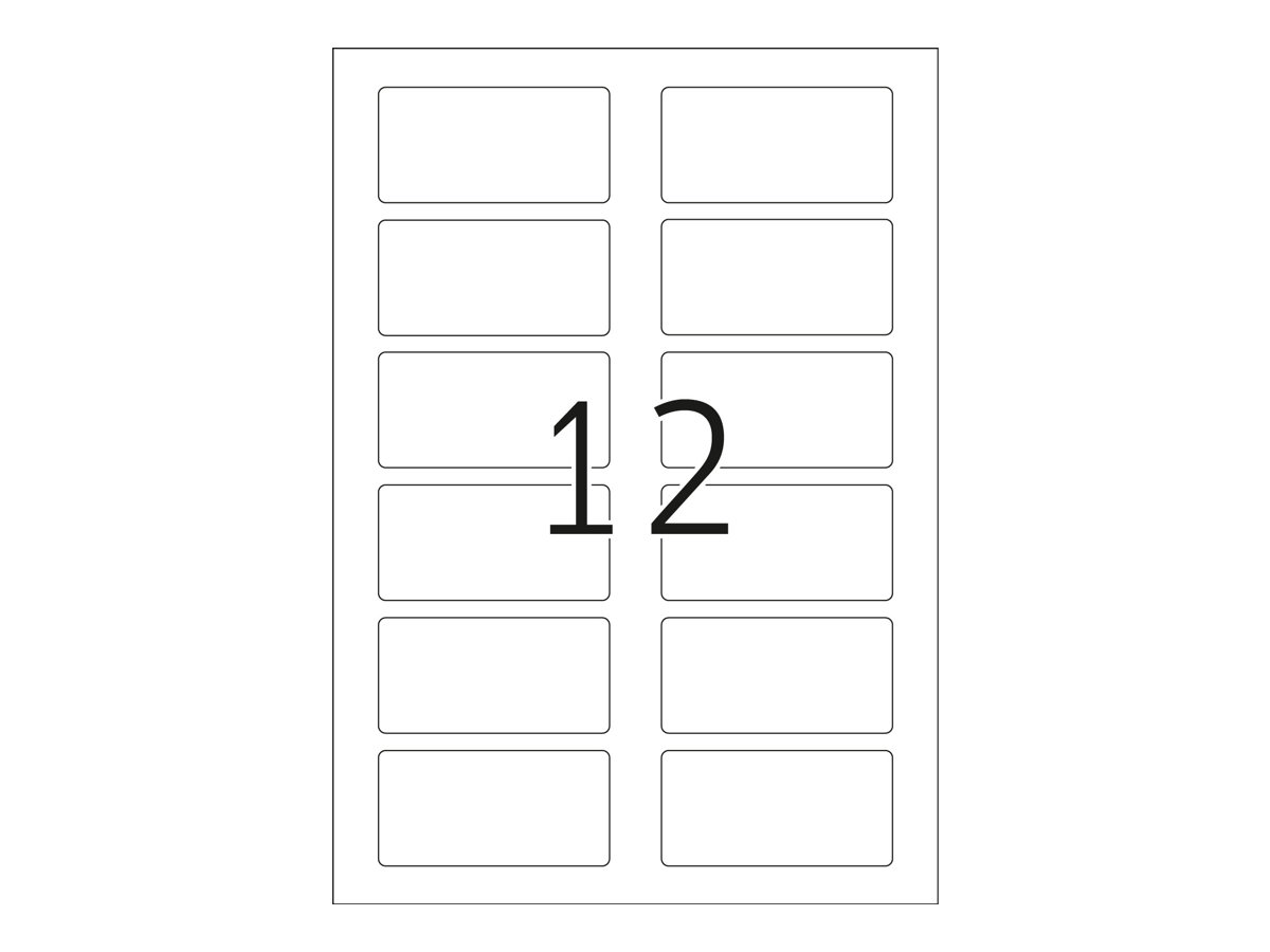 HERMA Special - Papier - matt - permanent selbstklebend - weiß - 80 x 40 mm 300 Etikett(en) (25 Bogen x 12), Ansicht 3