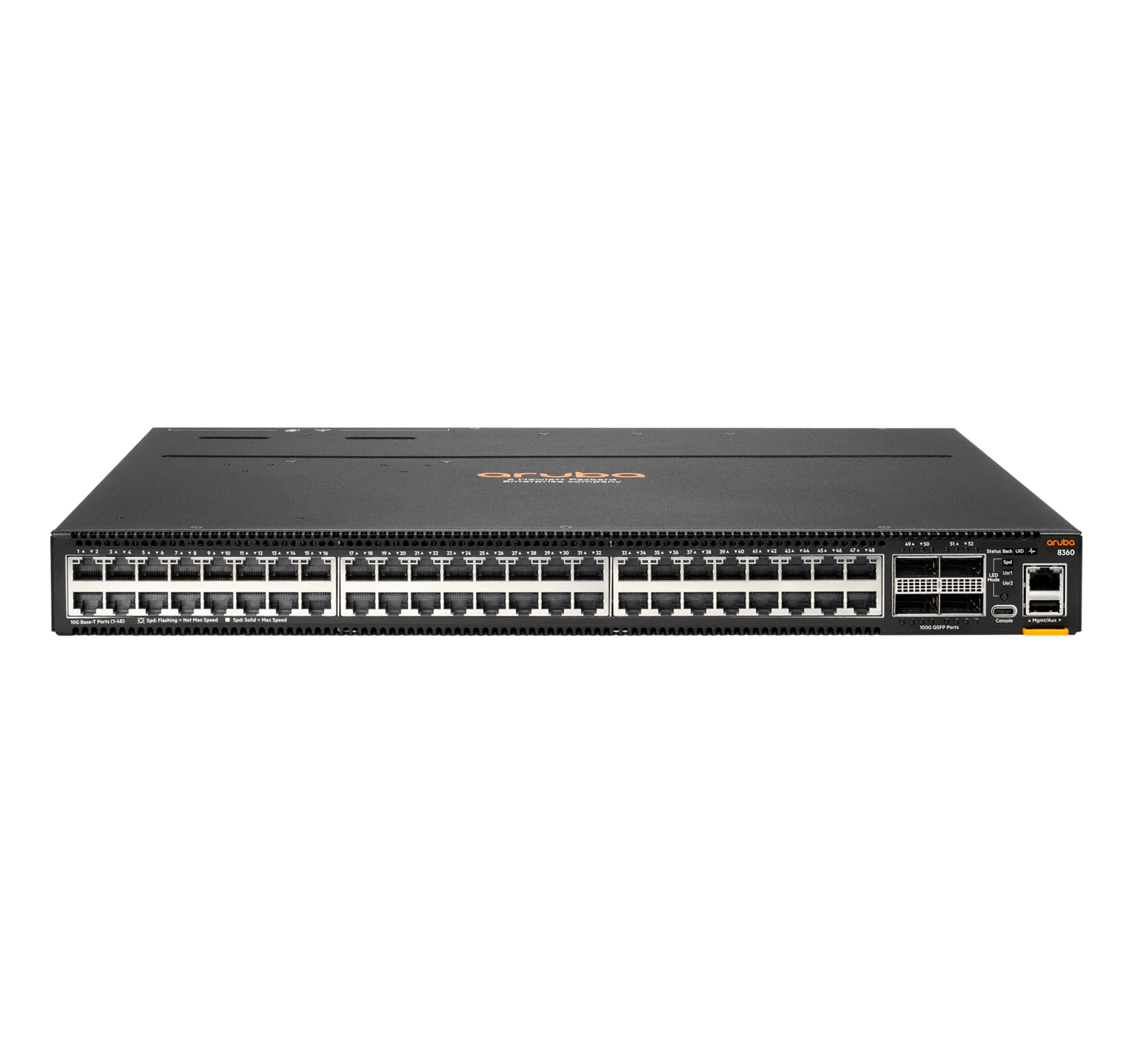 HPE Aruba Networking Aruba 8360-48XT4C, Managed, L3, 10G Ethernet (100/1000/10000), Rack-Einbau, 1U