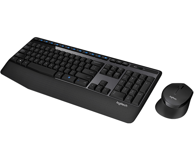 Logitech Wireless Combo MK345, Volle Größe (100%), Kabellos, USB, Schwarz, Maus enthalten