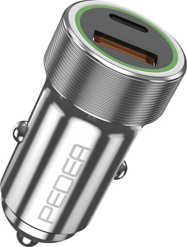 PEDEA KFZ-SchnelladegerätDual für USB Typ A/C silb 60040110 - Netzteil - 20.000 W, Ansicht 2