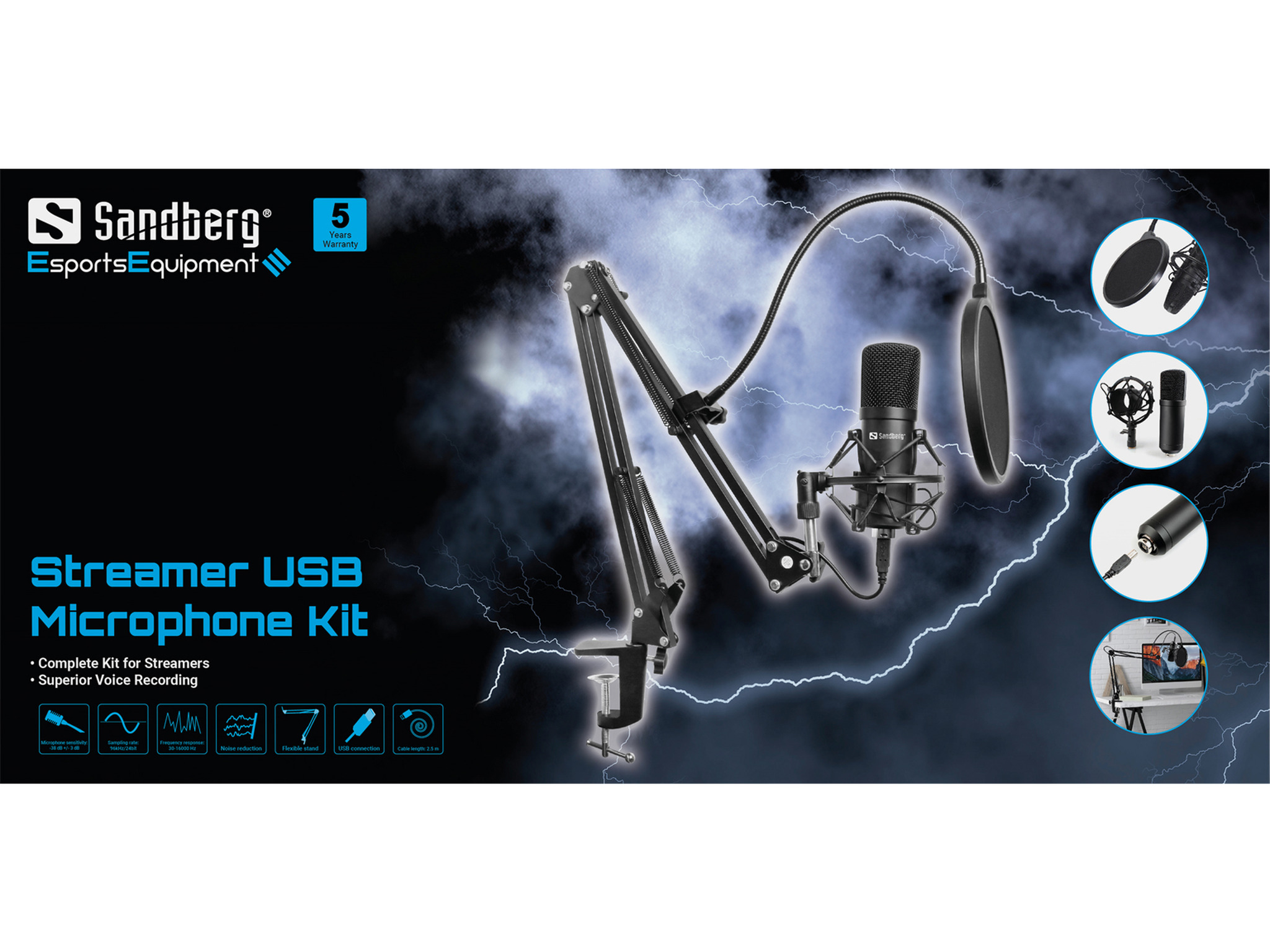 SANDBERG Streamer USB Microphone Kit, Ansicht 4