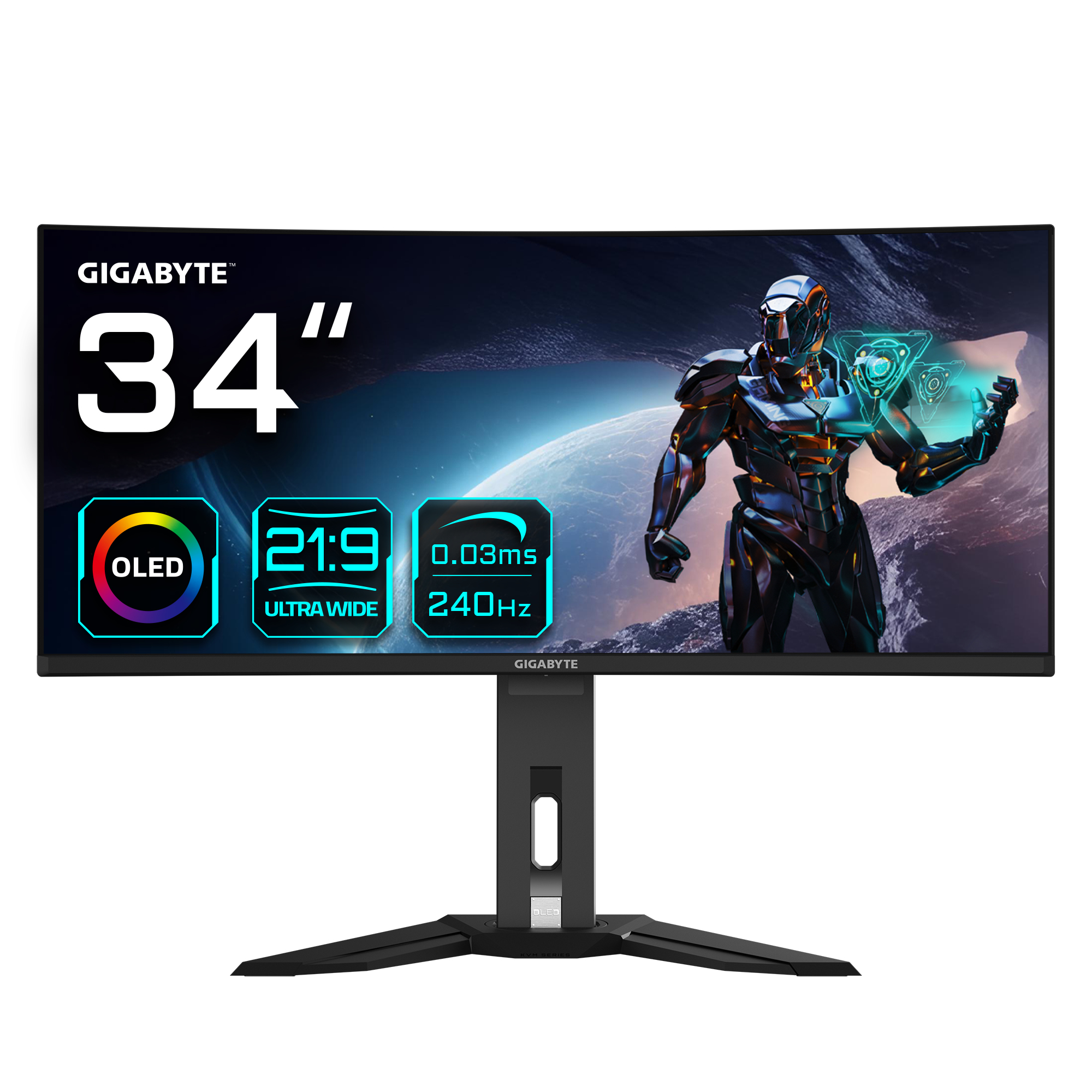 Gigabyte MO34WQC2 - OLED-Monitor - gebogen - 86.4 cm (34), Ansicht 2
