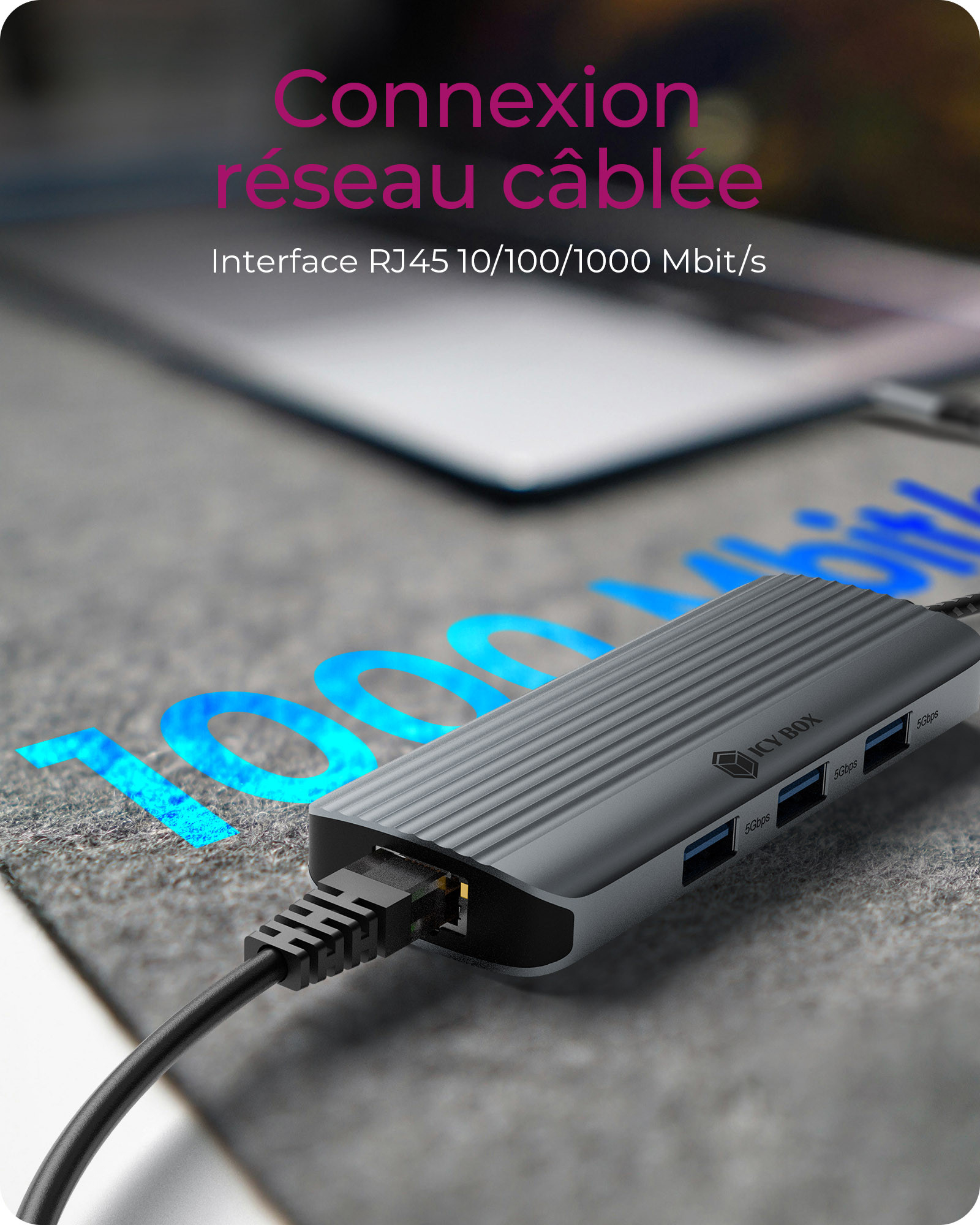 ICY BOX IB-DK4034a-CPD - Dockingstation - USB-C 3.2 Gen 1, Ansicht 3
