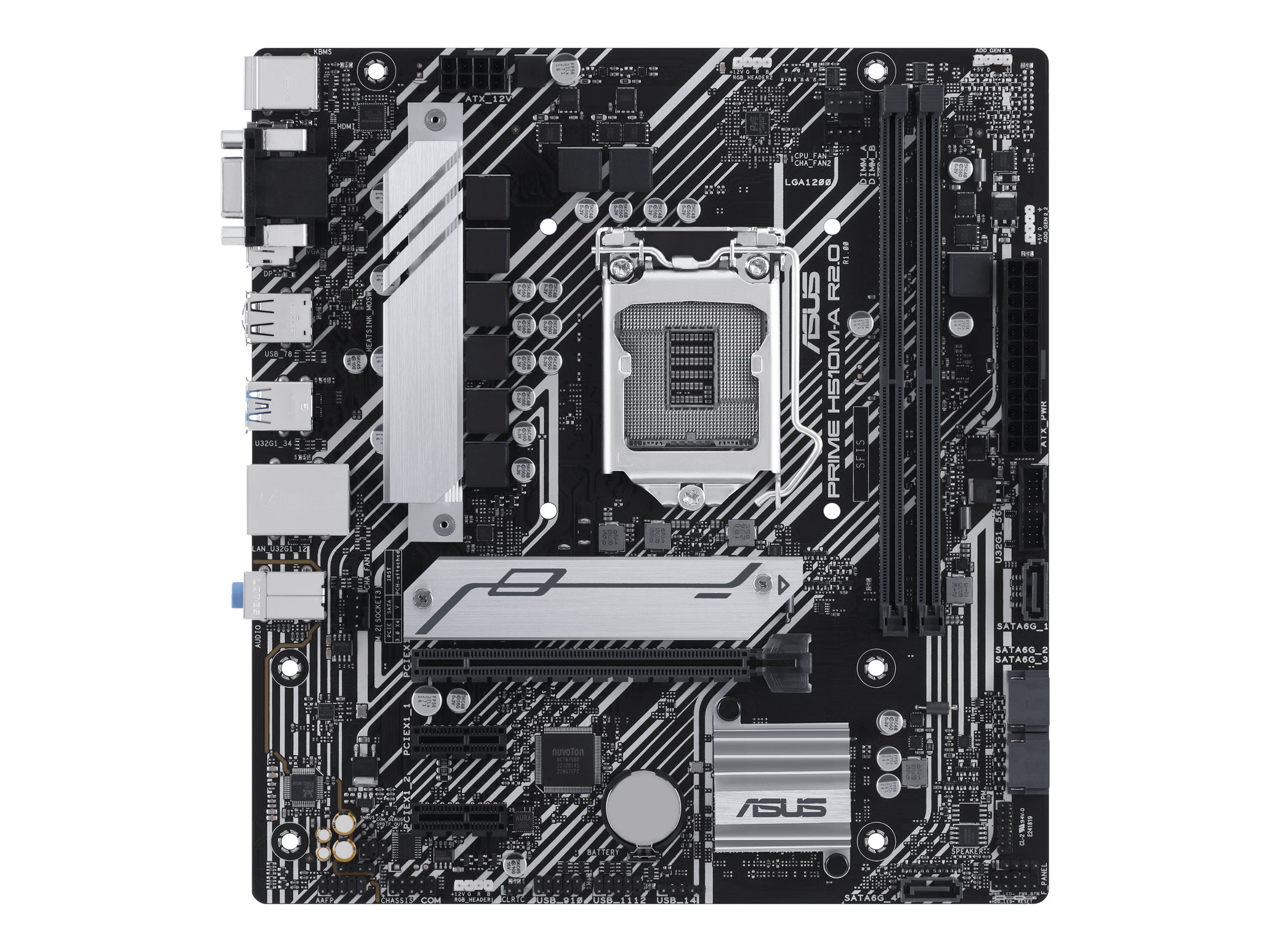 Asus Mainboard PRIME H510M-A R2.0 - Micro ATX - Socket LGA 1200 (Socket H5) - Intel H470