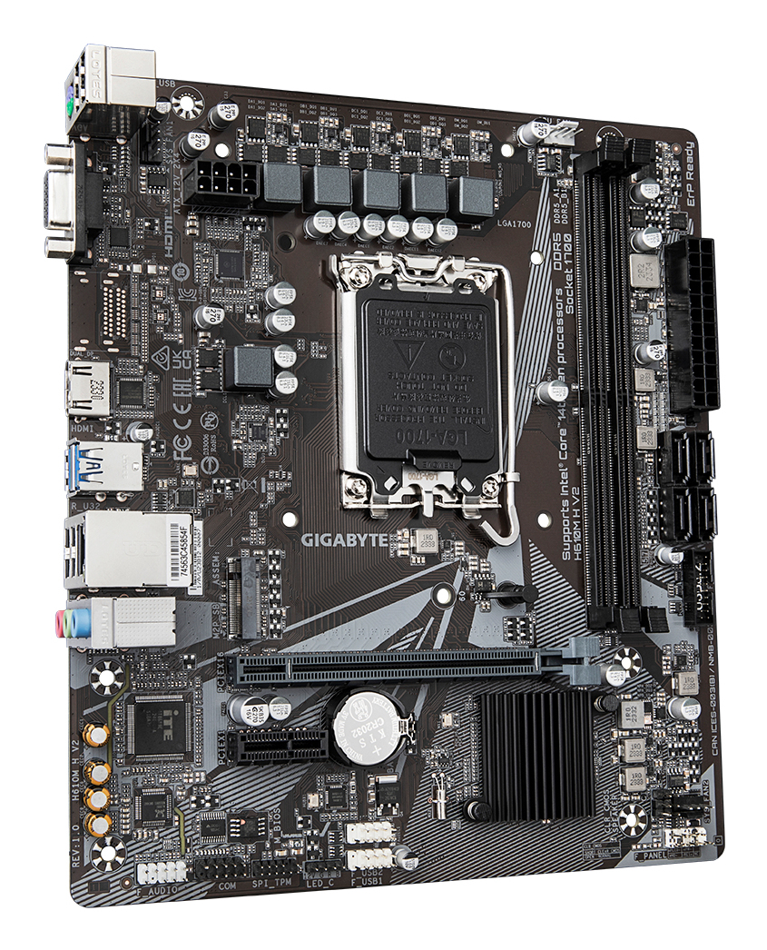 Gigabyte H610M H V2 - 1.0 - Motherboard - micro ATX - LGA1700-Sockel - H610 Chipsatz - USB 3.2 Gen 1 - Gigabit LAN, Ansicht 4