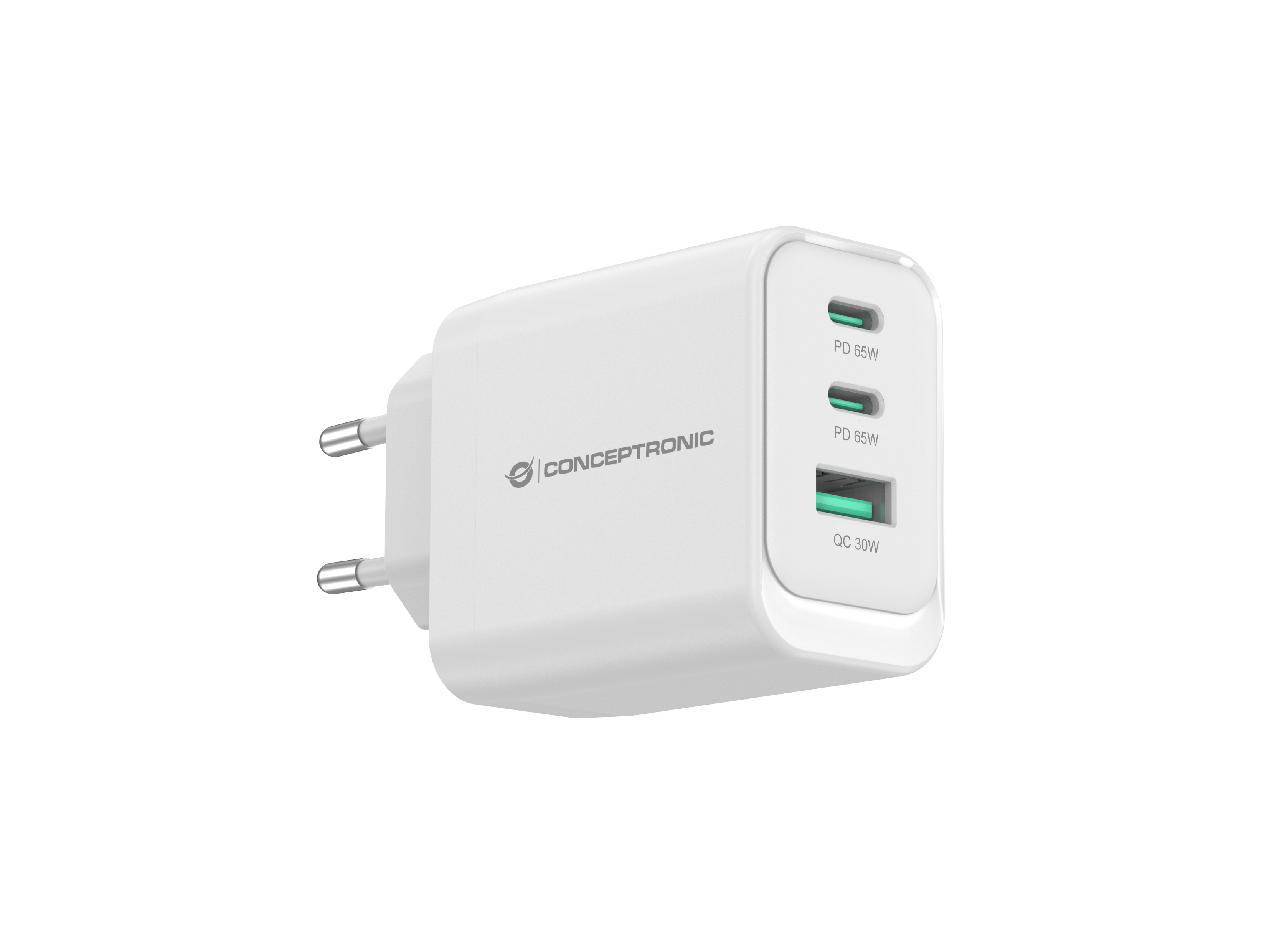 Conceptronic ALTHEA21W65 3-Port 65W GaN USB-PD-Ladegerät USB-C x 2 USB-A 1..., Ansicht 2