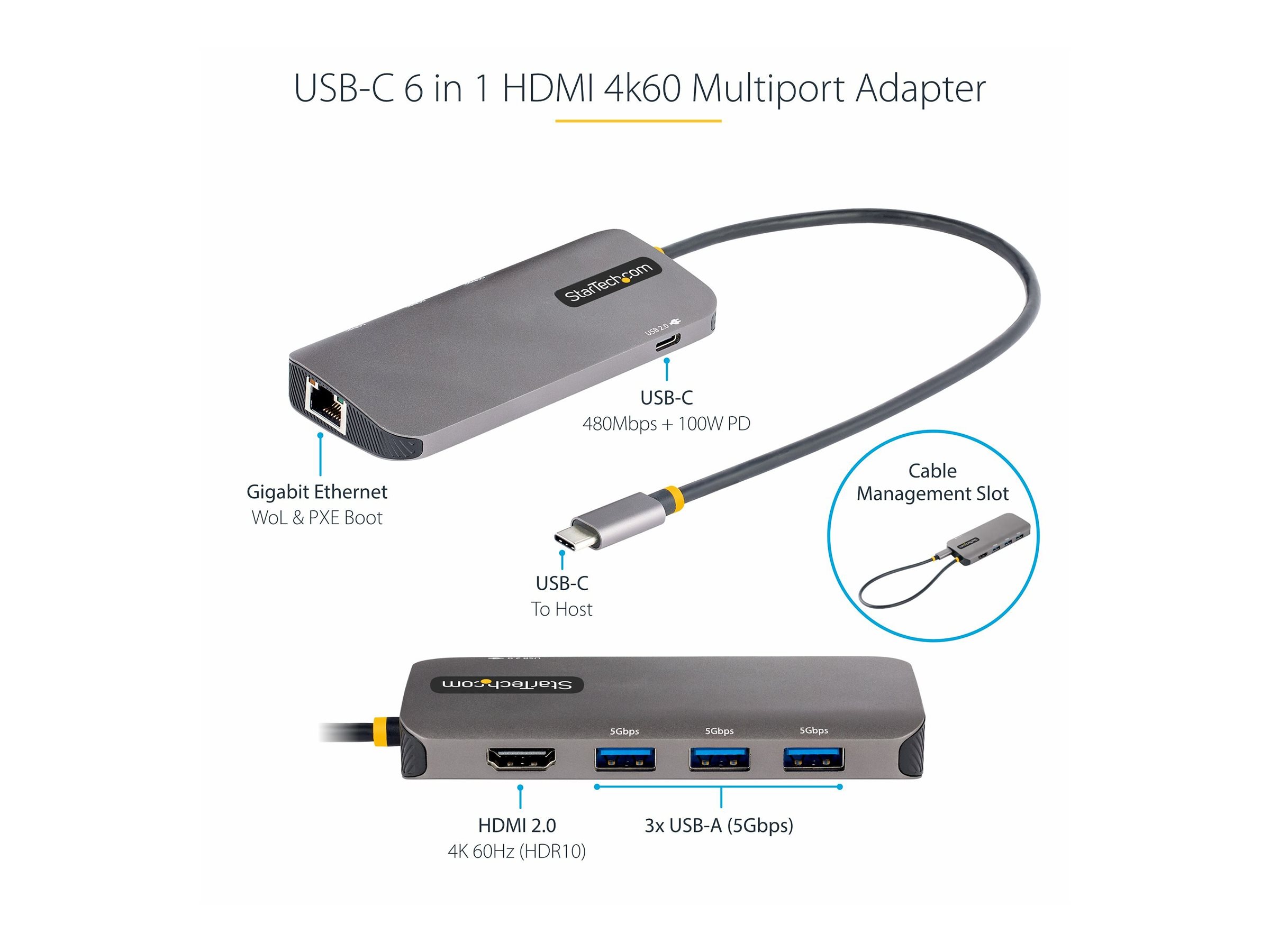 StarTech.com USB C Multiport Adapter, USB C auf