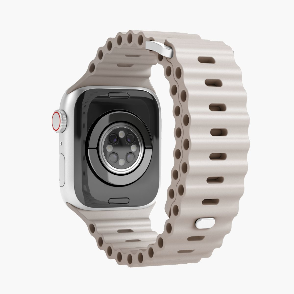 Vonmählen Wave Band - Band - Smartwatch - Cremefarben - Apple - Apple Watch 38 mm | 40 mm | 41 mm - Silikon, Ansicht 4
