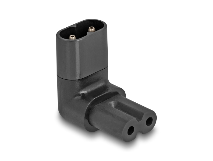 Delock Netzteil - power IEC 60320 C7 zu IEC 60320 C8 - 250 V - 2.5 A - 90°-Stecker - Schwarz, Ansicht 2