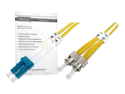 DIGITUS - Patch-Kabel - ST Einzelmodus (M) zu LC Single-Modus (M) - 7 m - Glasfaser - Duplex