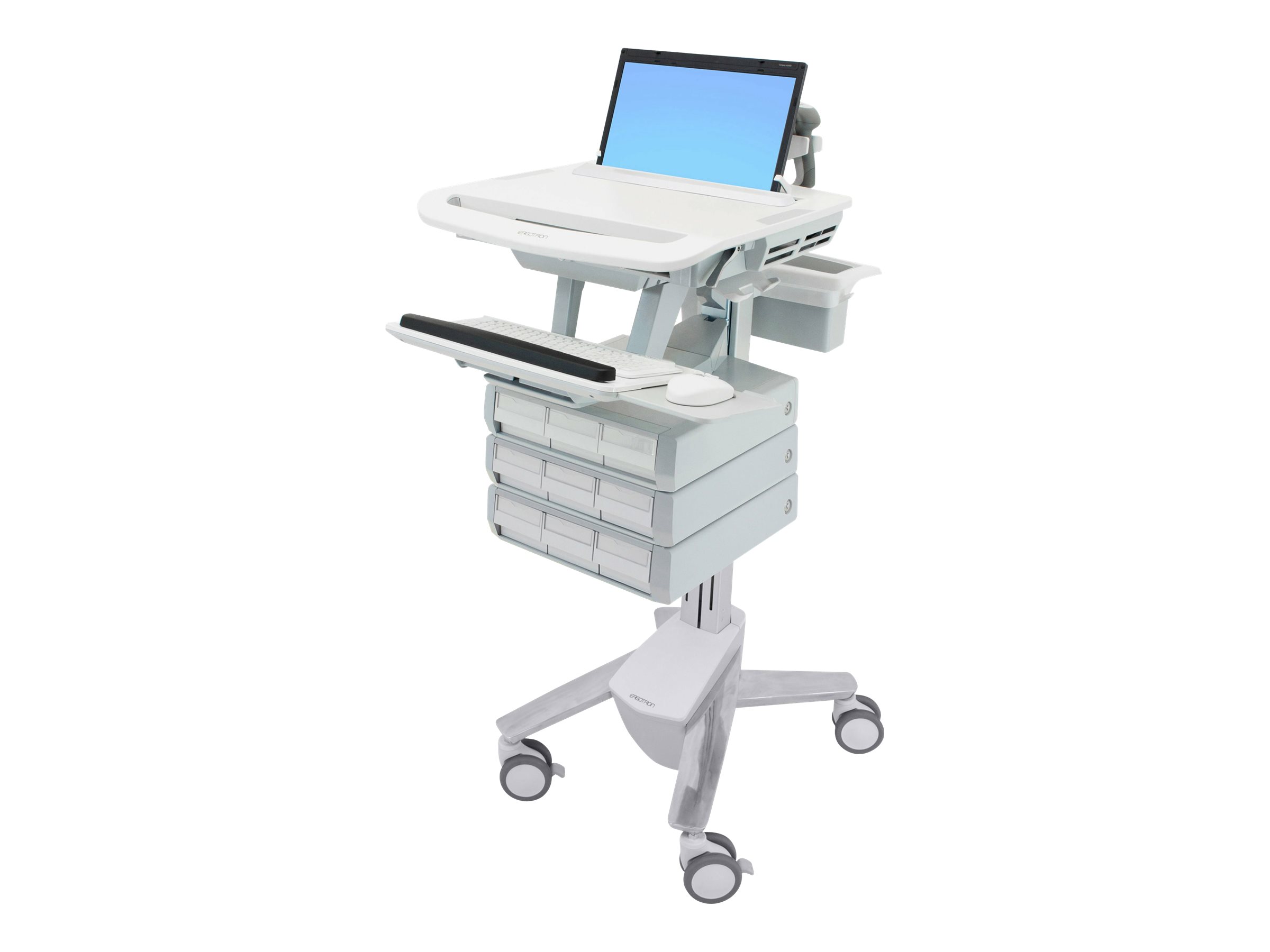 Ergotron Wagen - offene Architektur - für Notebook  PC-Ausrüstung - medizinisch - Kunststoff Aluminium verzinker Stahl - Grau weiß Polished Aluminum - Bildschirmgröße: bis zu 439 cm (173 Breitbild)