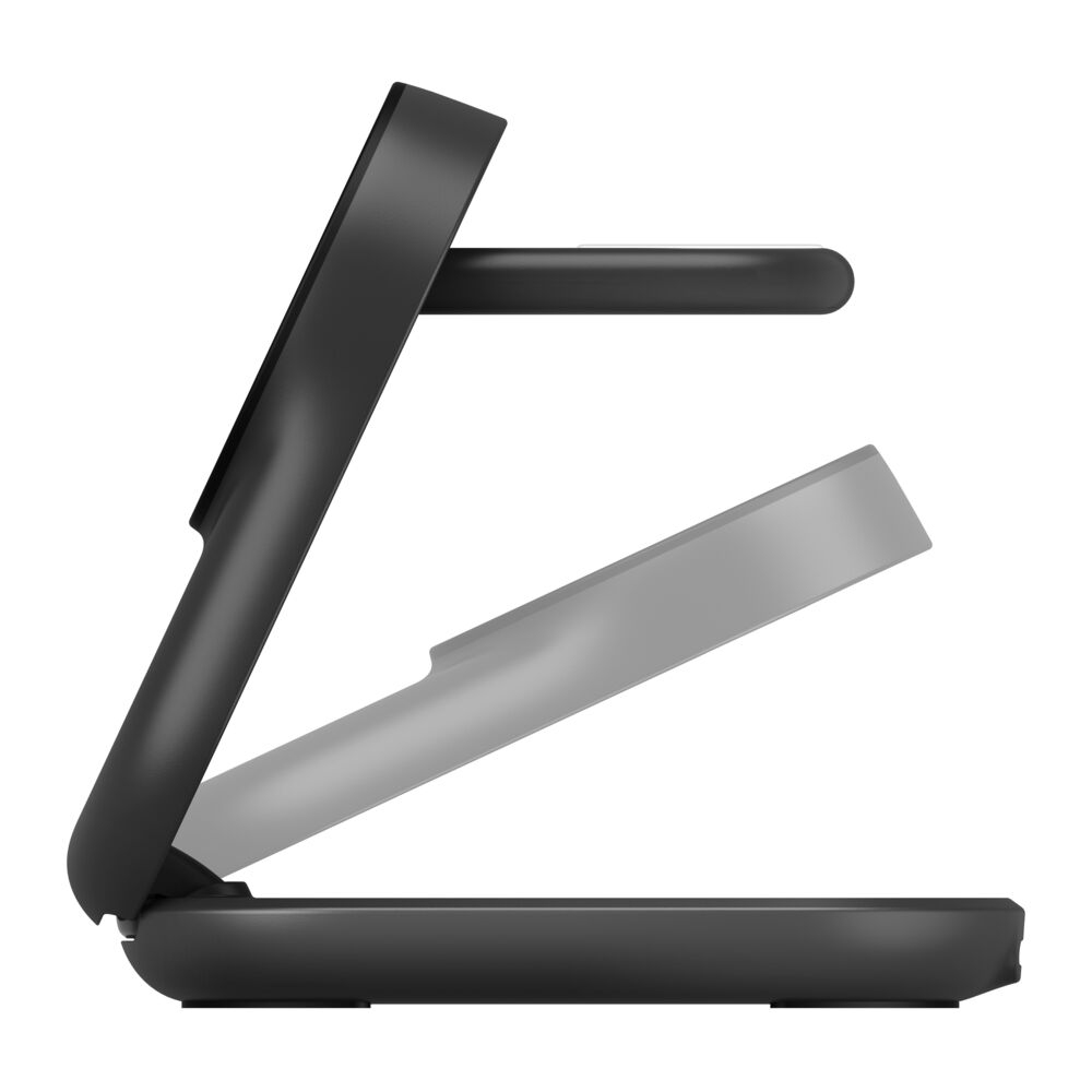 Belkin UltraCharge - Kabelloses Ladegerät - 3-in-1, magnetisch, faltbar, mit Qi2 + AC-Netzteil - Schwarz, Ansicht 2