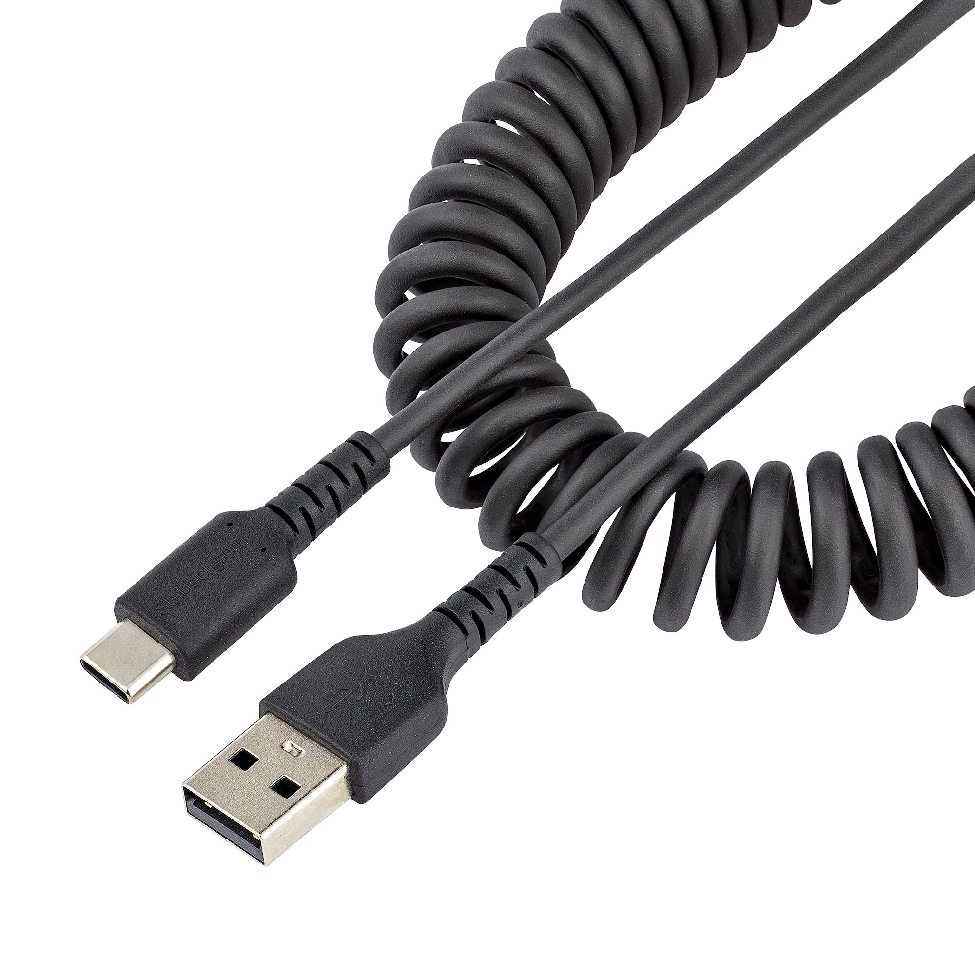 StarTech.com 50cm USB A auf USB C Kabel, hochbelastbares Spiralkabel für Laden & Synchronisieren, Ansicht 2
