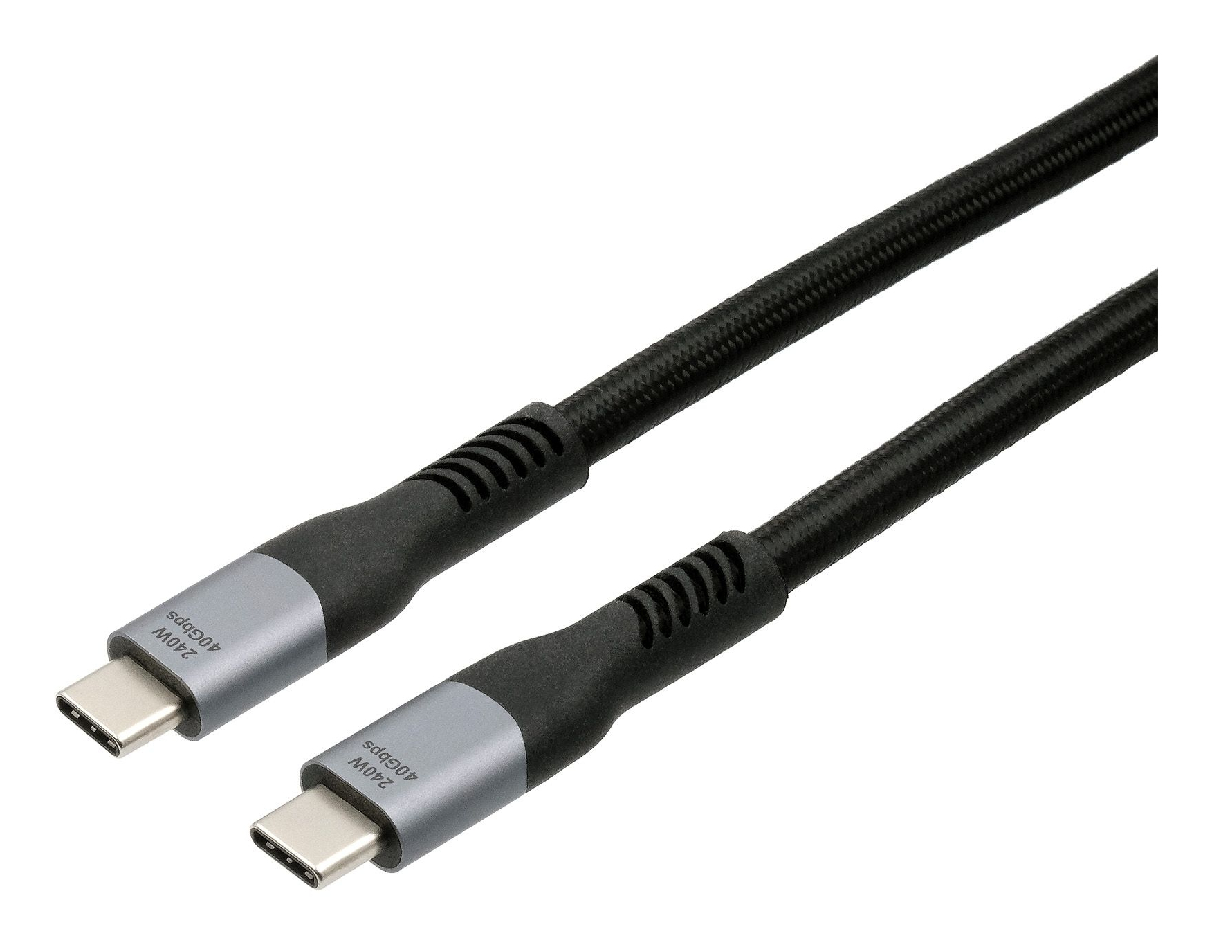Exsys GmbH USB 4 Kabel USB-C Stecker beidseitig 40 Gbit/s 5A 240W schwarz Gewebe 2 - Kabel - Digital/Daten, Ansicht 2