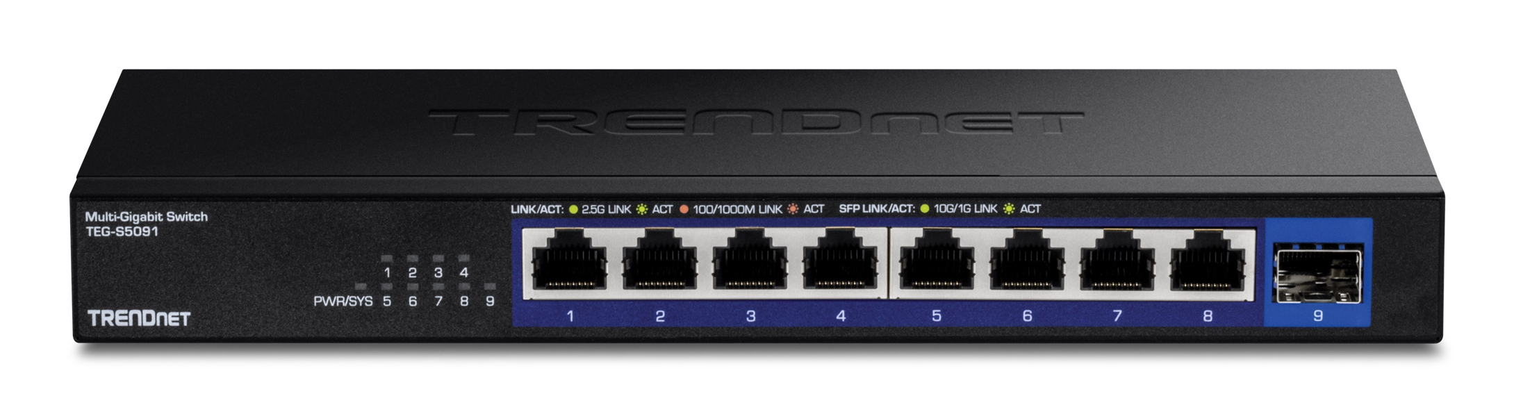 TRENDnet 9-Port 2.5G Unmanaged Switch with 10G SFP+ Port, Ansicht 4