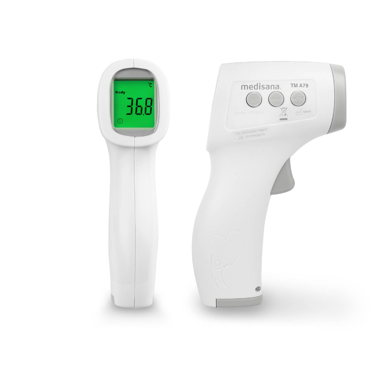Medisana GmbH Medisana TM A79 - Fernabtastthermometer - Grau - Weiß - Universal - Tasten - °C,°F, Ansicht 2