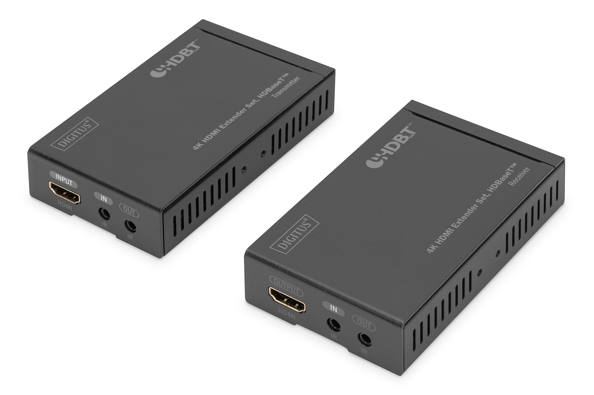 DIGITUS 4K HDMI Extender Set, HDBaseT™, 4K/30Hz, 70 m, 4096 x 2160 Pixel, AV-Sender &amp; -Empfänger, 40 m, 3D, Schwarz, HDCP